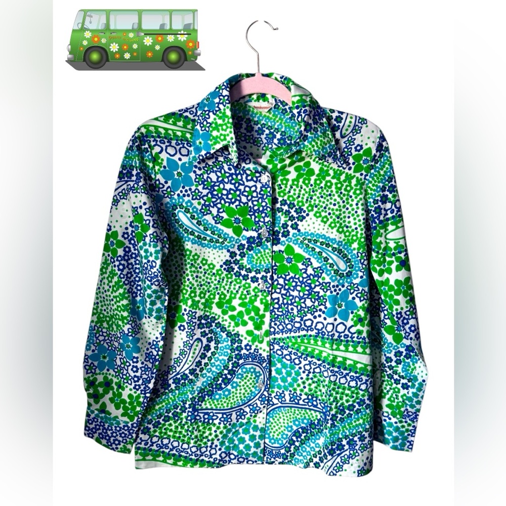 Vintage‎ 1970’s Jonkenny Vibrant Blouse- 2 available Size 9/10